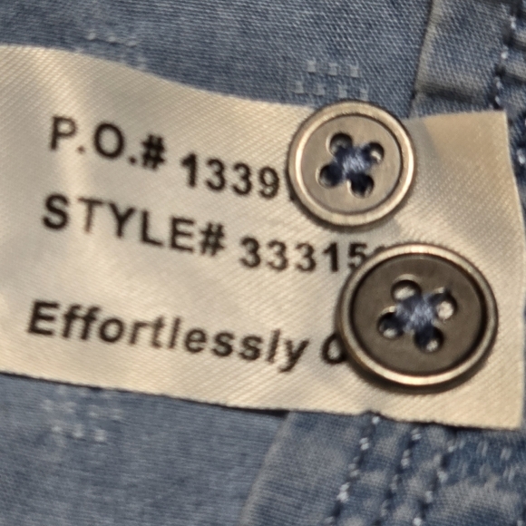 Carbon2Cobalt Women's Chambray Button‎ Up Long Sleeve Shirt Light Wash Dobby XL - Picture 4 of 7